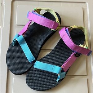 Teva Women's Colorblock Sport Sandals in Pink, Blue & Yellow-Green